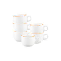 ESPRESSOTASSEN Sento Home Pure Lines Mango Orange 80 ml 6er Set - Orange, Keramik (0.08L) - Seltmann Weiden