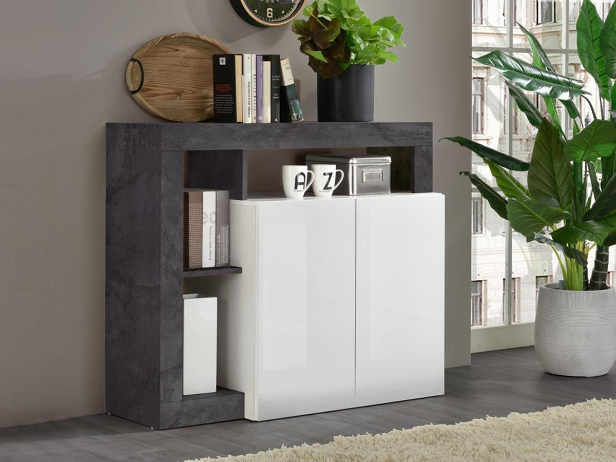 SIDEBOARD 2 Türen Frankfurt - L108 cm - Grau, Holz (42/93/108cm) - Vente-Unique