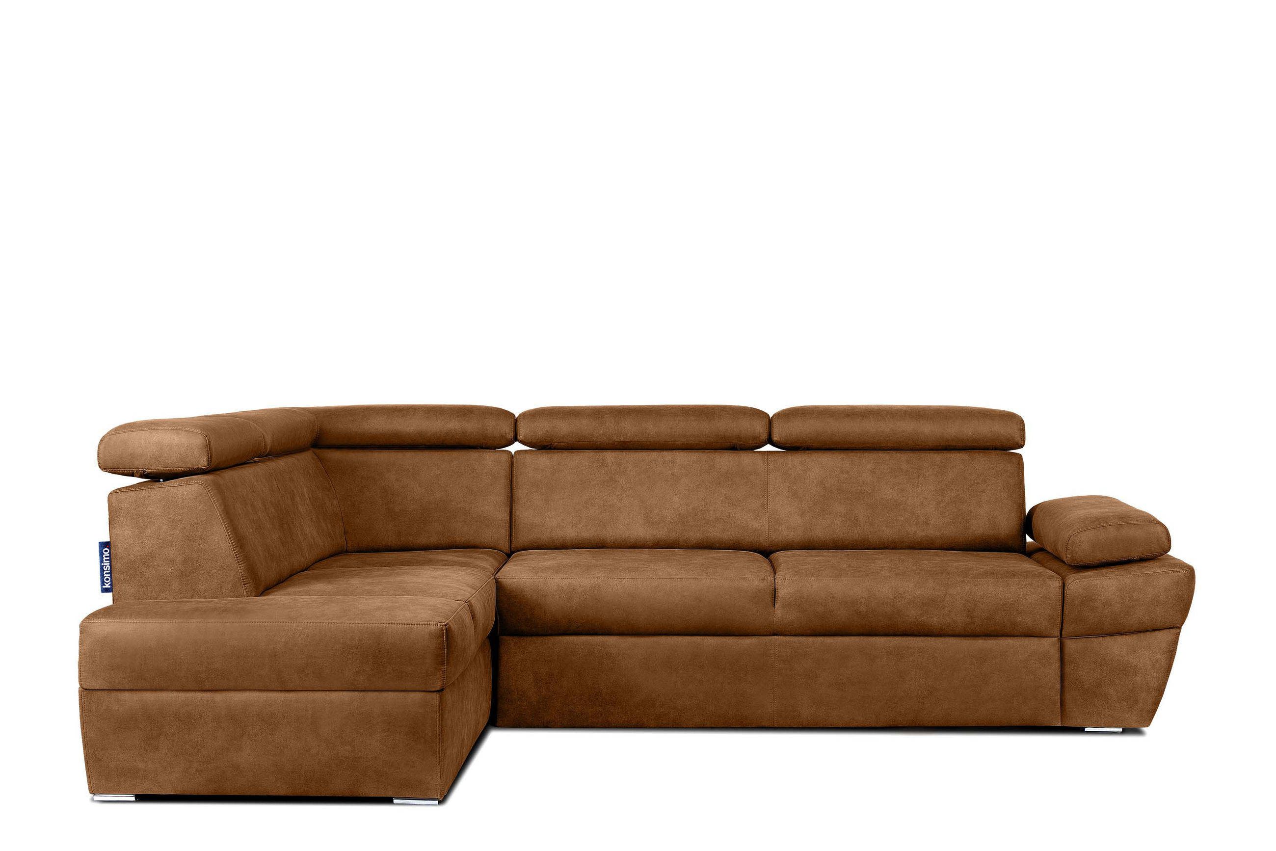 SCHLAFECKSOFA RATLO links 4/5-Sitzer mit Bettkasten, orange - Silberfarben/Orange, Textil (270/190cm) - KONSIMO®
