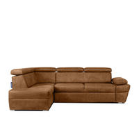 SCHLAFECKSOFA RATLO links 4/5-Sitzer mit Bettkasten, orange - Silberfarben/Orange, Textil (270/190cm) - KONSIMO®
