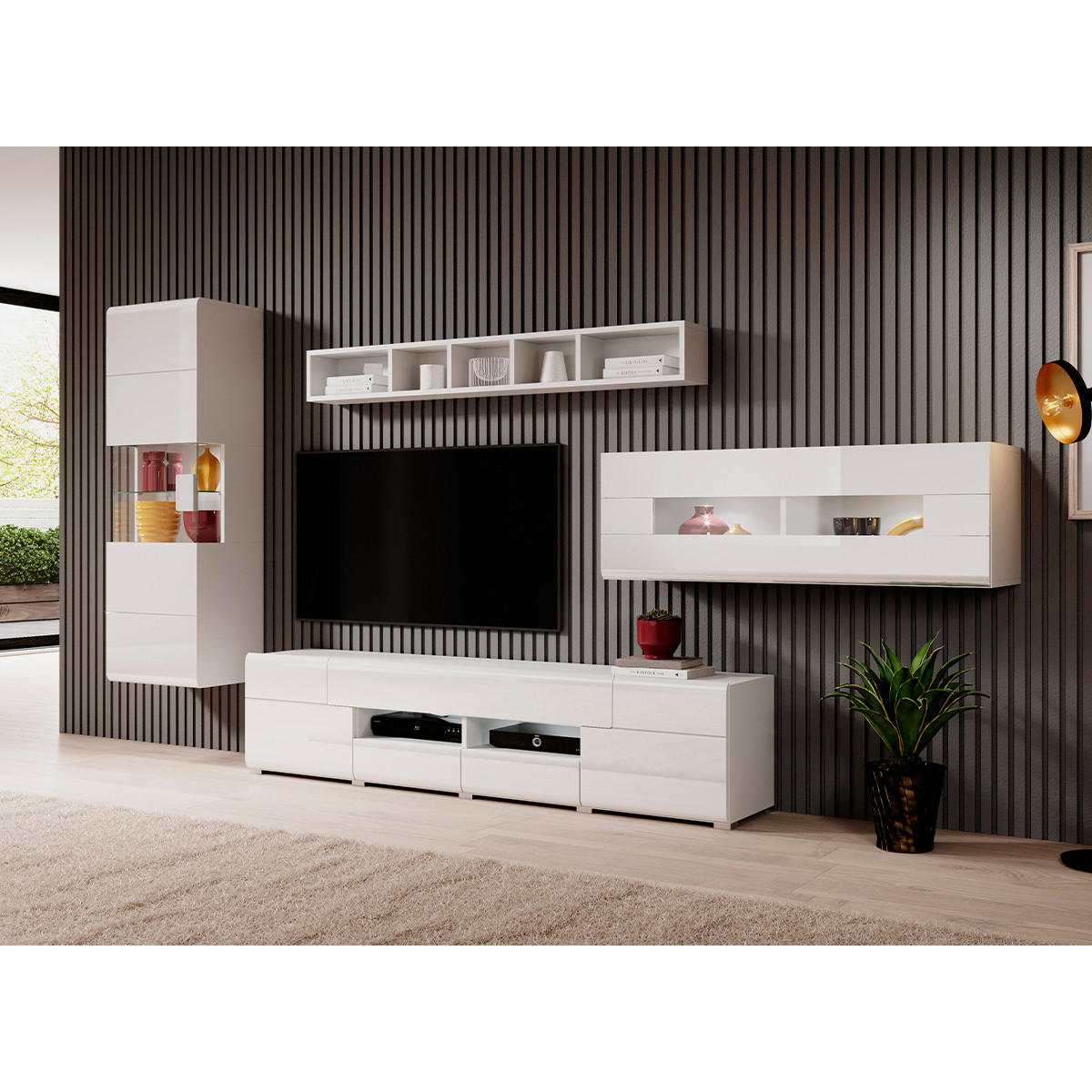 VITRINA Jules Bijeli - bijela, drvni materijal (53/159/39cm) - Petits-meubles