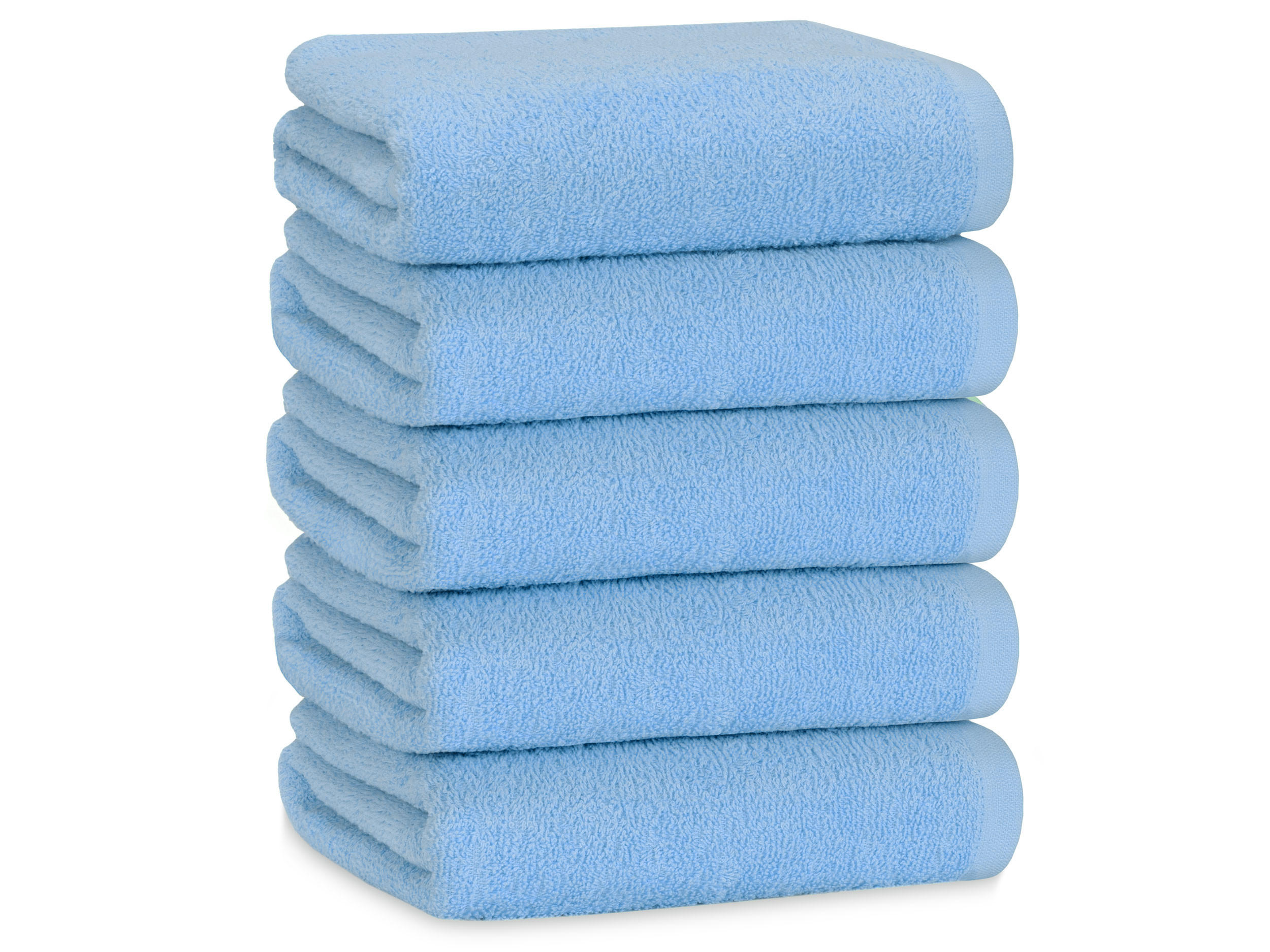 DUSCHTÜCHER, 5er-Set, 70x140 cm, 100% Baumwolle, Blau - Hellblau, Textil (70/140cm) - Zollner
