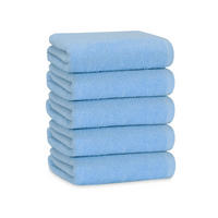 DUSCHTÜCHER, 5er-Set, 70x140 cm, 100% Baumwolle, Blau - Hellblau, Textil (70/140cm) - Zollner