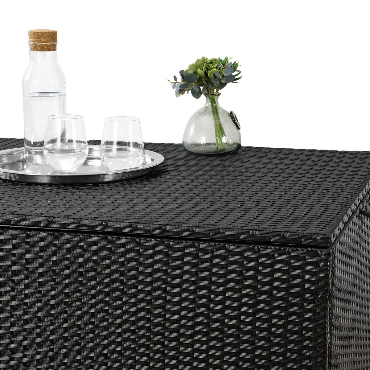 AUFLAGENBOX Ikaria schwarz - Schwarz, Kunststoff (145/80/83cm) - Juskys