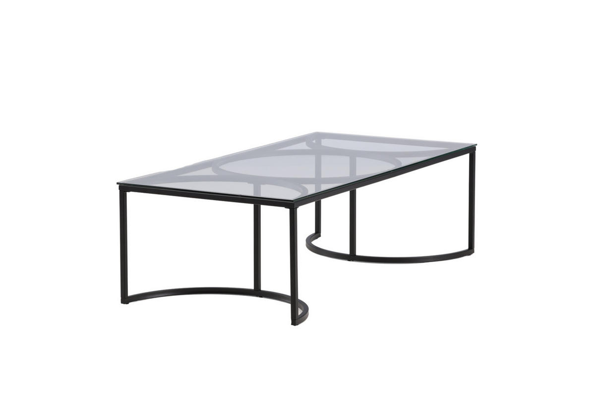SOFATISCH Skanör Schwarz 70x140x42 - Schwarz, Glas (140/70/42cm) - FURNLUX