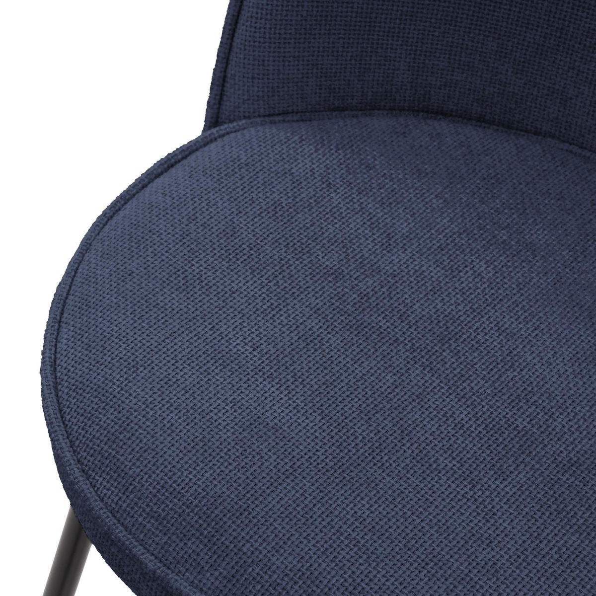 BARHOCKER 2er Set Dunkelblau mit Stoffbezug - Schwarz/Dunkelblau, Textil/Metall (52/102/50cm) - ML-DESIGN