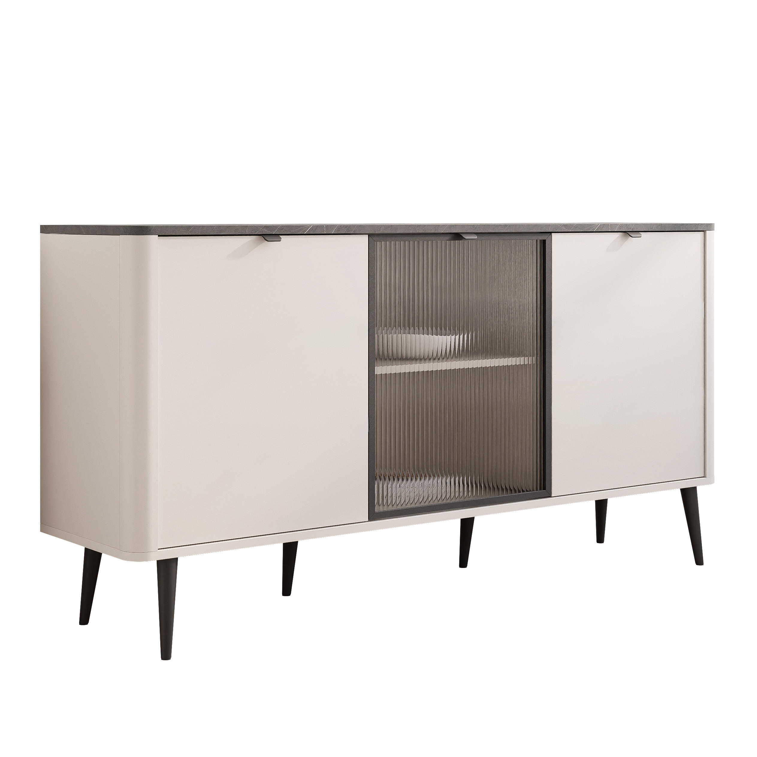 KOMMODE NAVANI 160/40/82 cm Cashmere/Grau - Goldfarben/Schwarz, Holzwerkstoff/Metall (160/82/40cm) - Idohome