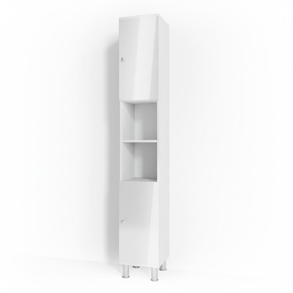 BADRUMSSK&Aring;P Fynn Vit h&ouml;gblank 30x190 cm Vit h&ouml;gglans 190/30/30 cm