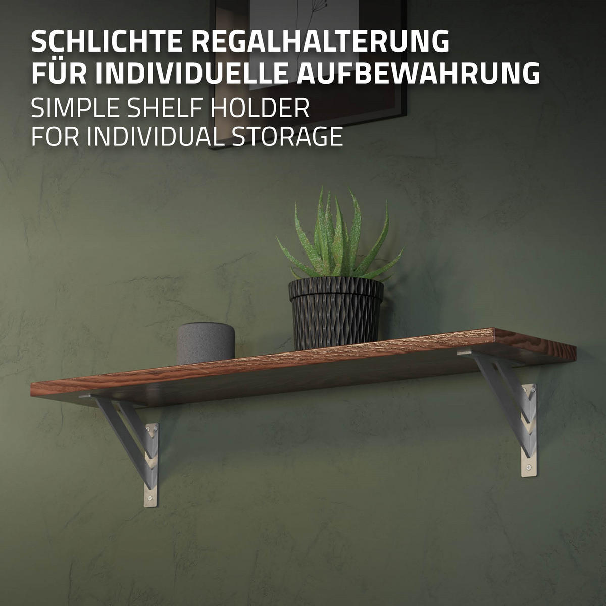 REGALTRÄGER 2er Set - Silberfarben, Metall (24/3/24cm) - ML-DESIGN