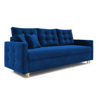 SCHLAFSOFA PETI, Sofa mit Schlaffunktion und Bettkasten, Farbe: Blau, Veloursstoff - Blau, Textil (217/97/87cm) - Sepro Meble