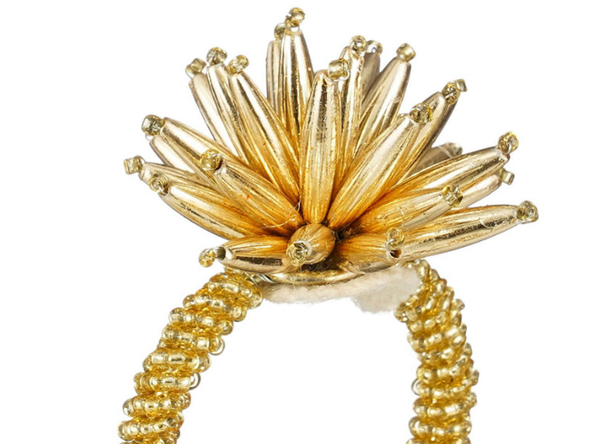 SERVIETTENRING mit Schmucksteinen gold, 6 × 8 cm - Goldfarben, Kunststoff (6/8/2cm) - LAALU