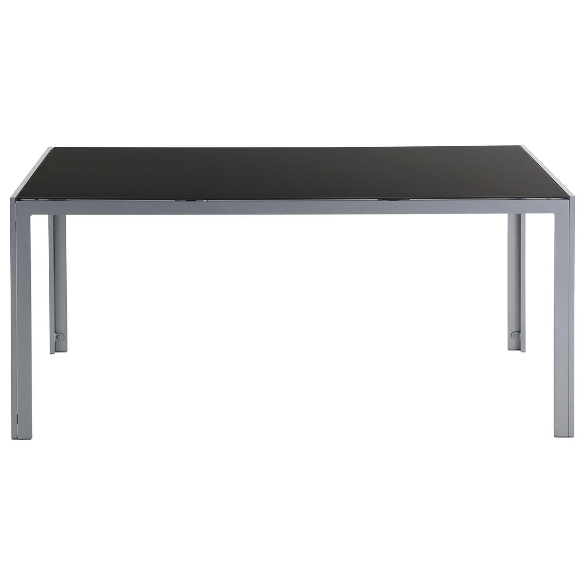 GARTENMÖBEL SET 6-Sitzer Aluminium schwarz Catania - Silberfarben/Schwarz, Metall - Beliani