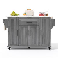 KÜCHENINSEL mit ausziehbarer Arbeitsplatte 136 x 70 x 92 cm Grau - Grau, Holz (70/92/136cm) - Beauniv