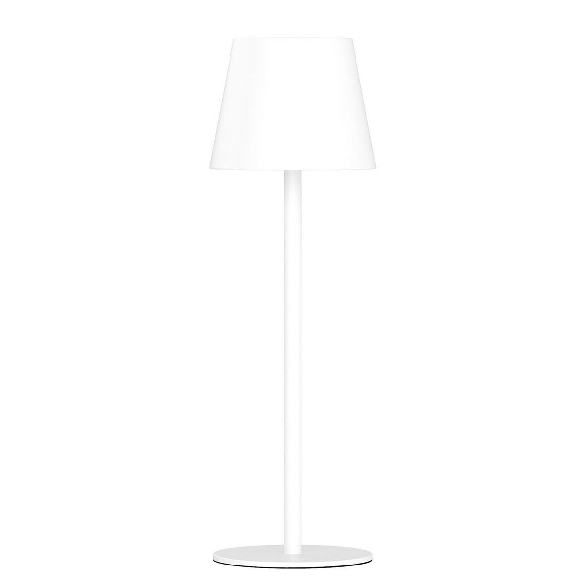 AKKU-TISCHLEUCHTE - ABS-Kunststoff / Eisen - Weiß, Kunststoff/Metall (12/12/36cm) - home24