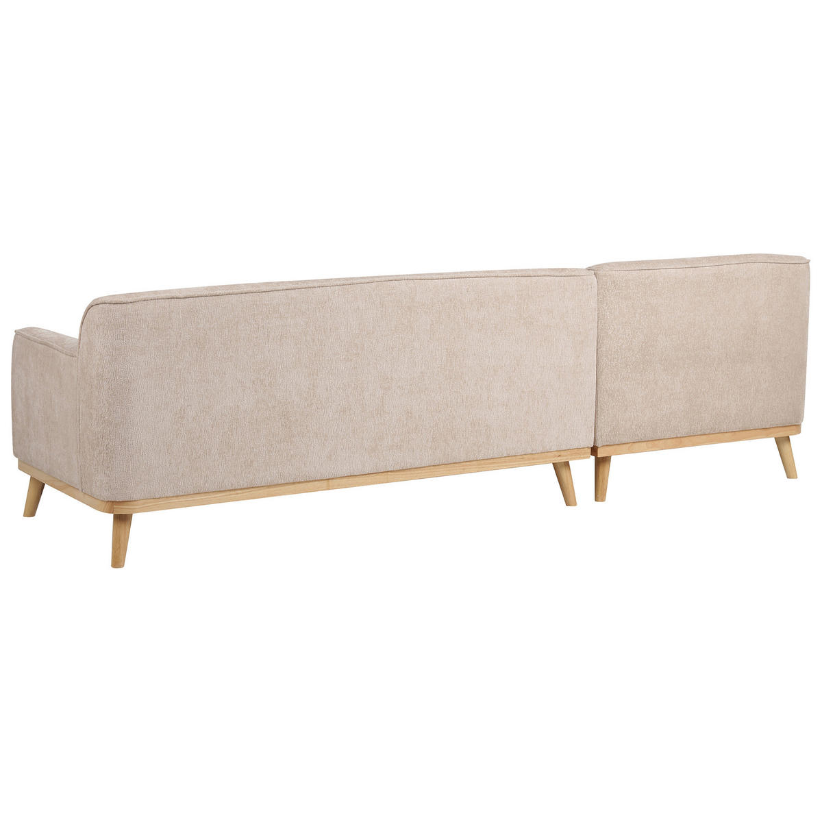 ROHOVÁ POHOVKA 3-místná Žinylková látka Béžová pravostranná Simos - béžová, textil (264/82cm) - Beliani