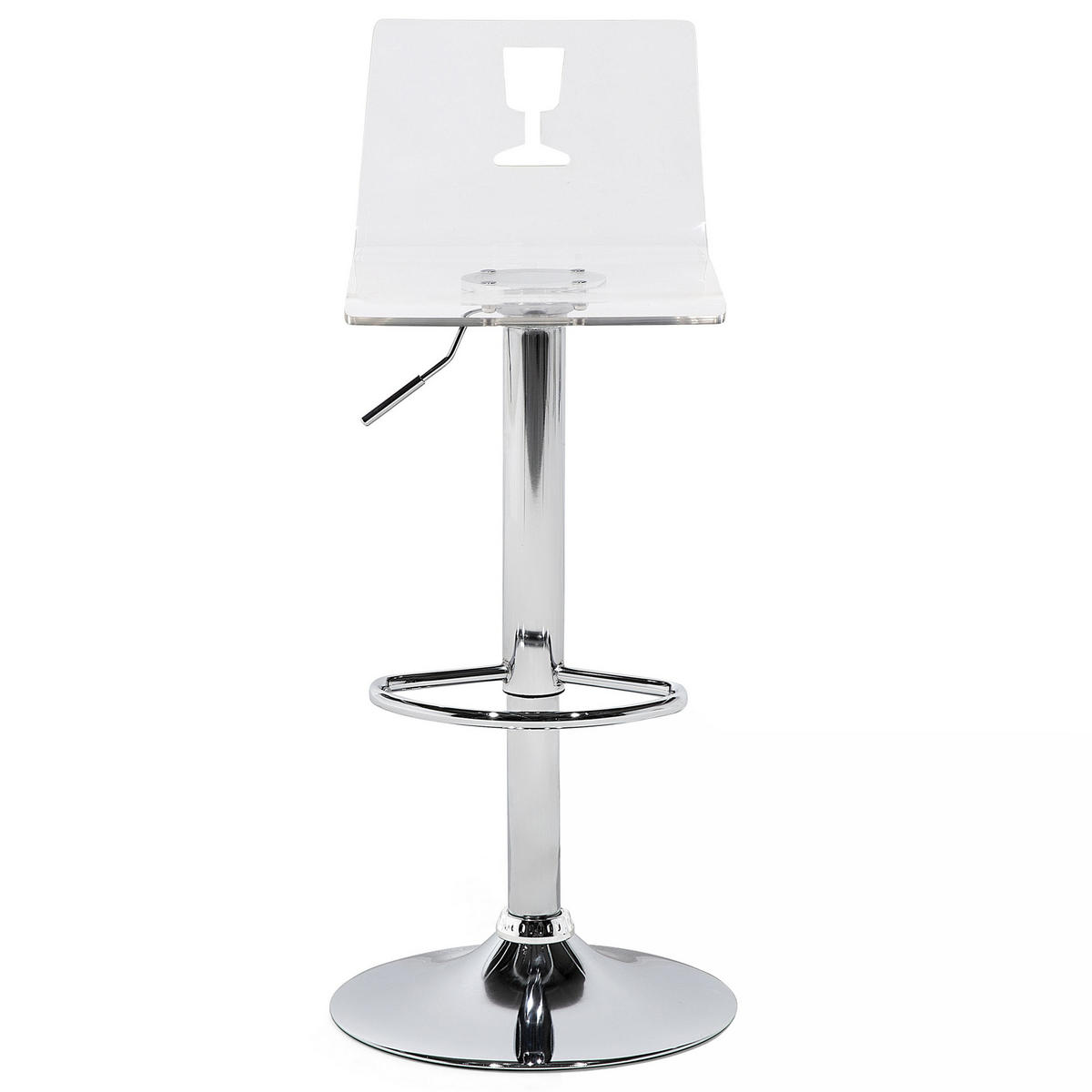 BARHOCKER 2er-Set Kunststoff Weiß Busan - Transparent, Kunststoff/Metall (38/102/38cm) - Beliani