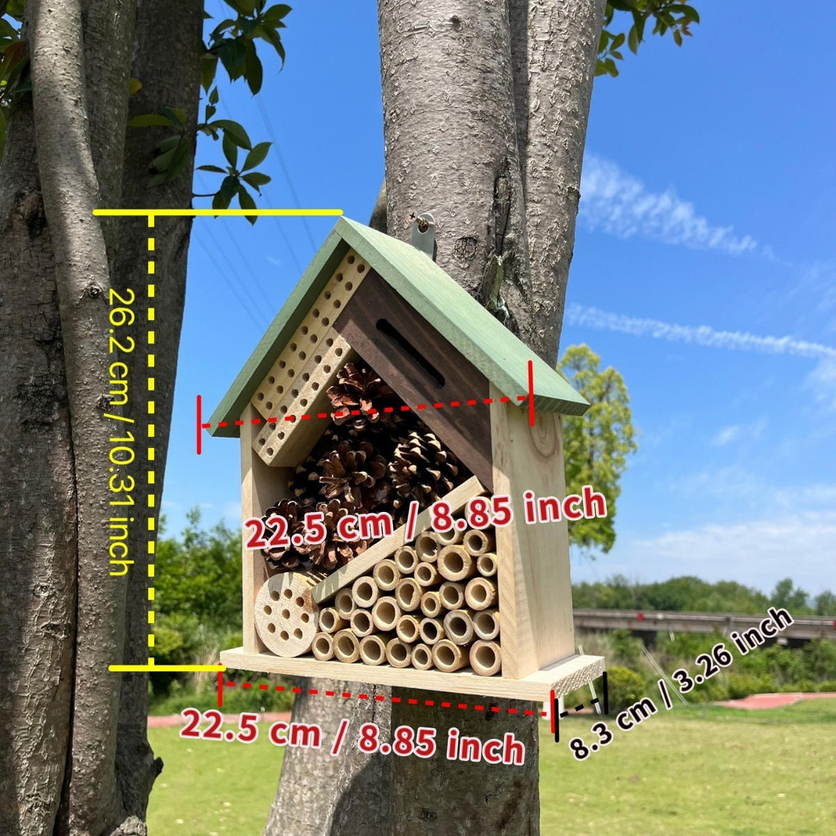 INSEKTENHOTEL 22.5/8.3/26.2 cm - Multicolor, Holz (8.3/26.2/22.5cm) - Authentics