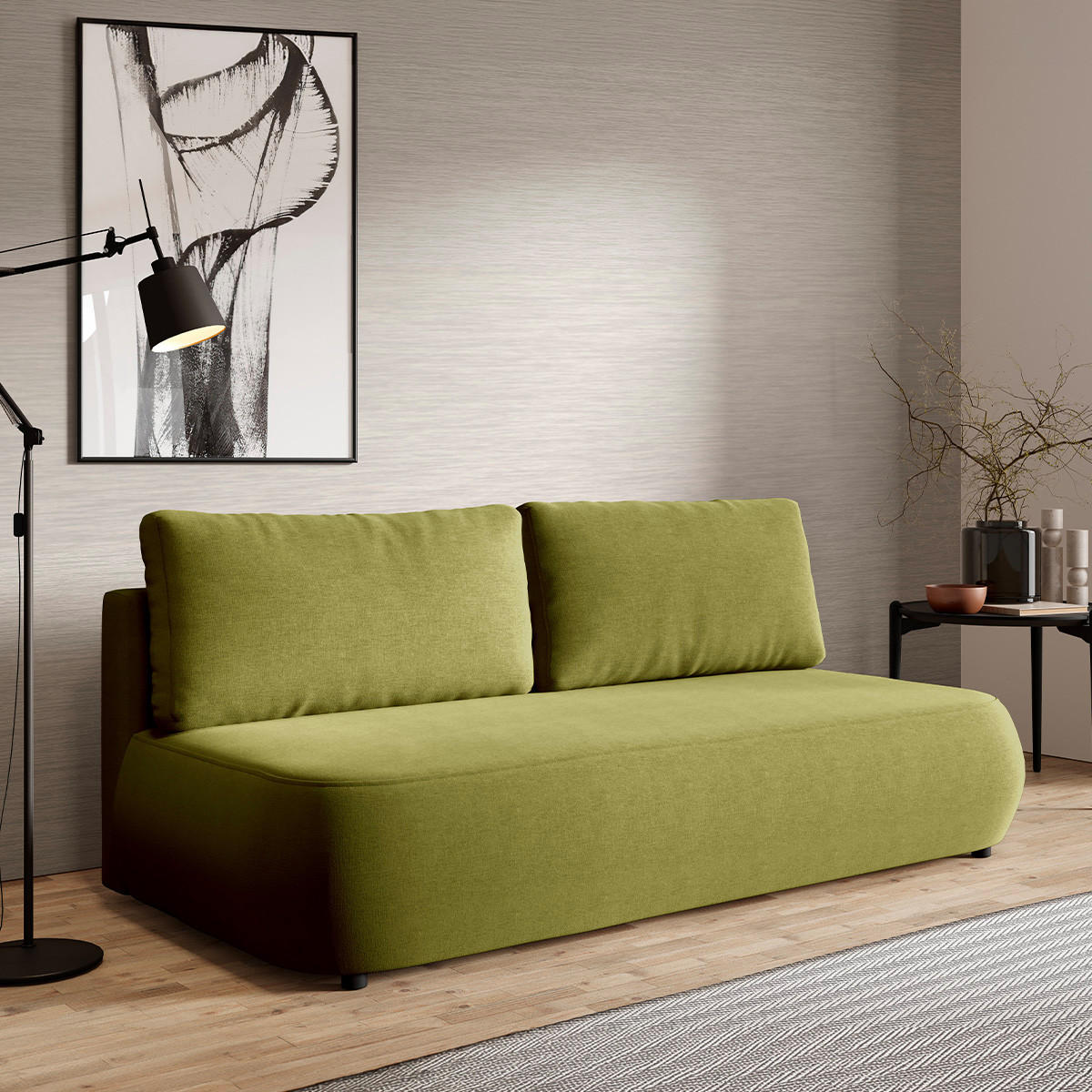 SOFA Antonio 3 Sitzplätze Grün - Grün, Holz (210/82/106cm) - Petits-meubles