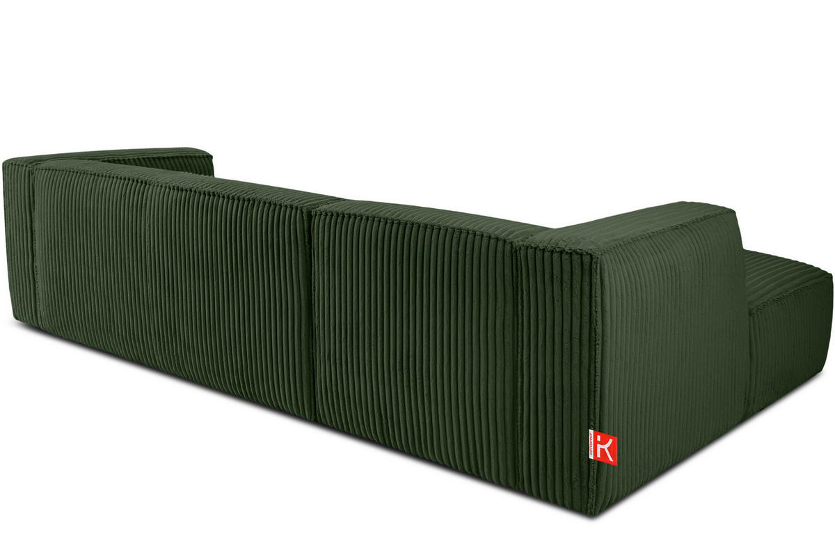 ECKSOFA-LINKS FEROX Modern, Cord-Stoff, dunkelgrün - Dunkelgrün, Textil (305/175cm) - KONSIMO®