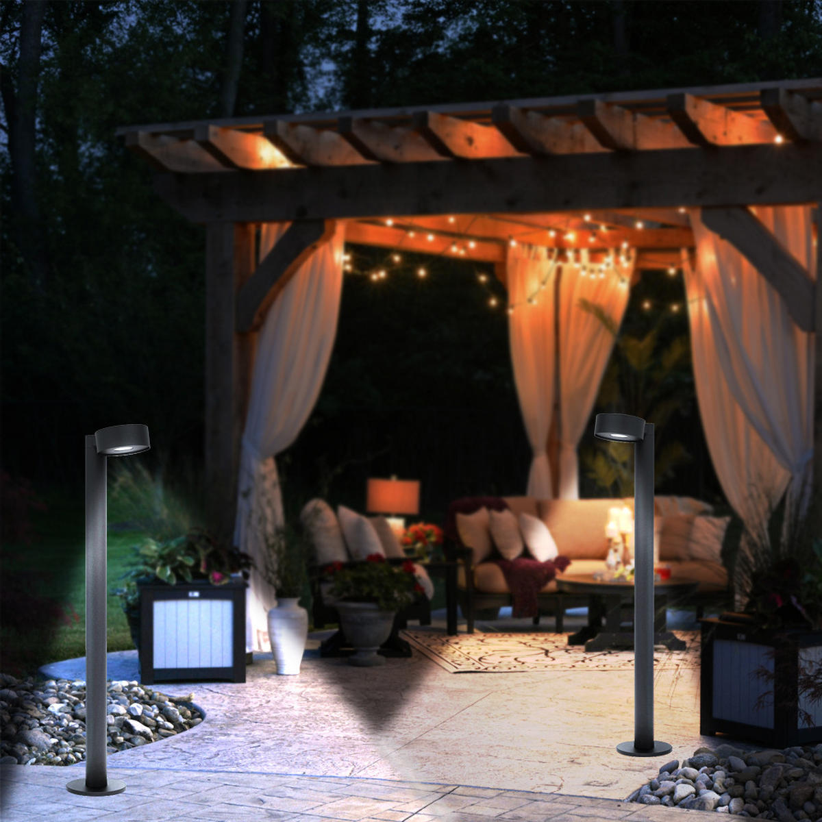 LED STEHLAMPE PALOSCO Metall Schwarz - Schwarz, Metall (14/22/82cm)