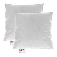 FÜLLKISSEN 2er-Set – 55/55 cm, Gänsefedern & Daunen - Weiß, Textil (55/55cm) - Homescapes