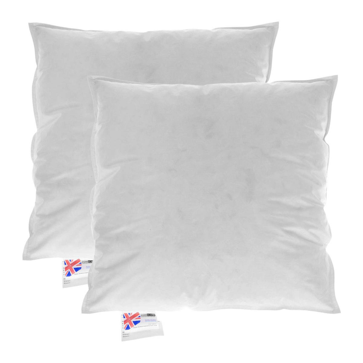 FÜLLKISSEN 2er-Set – 55/55 cm, Gänsefedern & Daunen - Weiß, Textil (55/55cm) - Homescapes