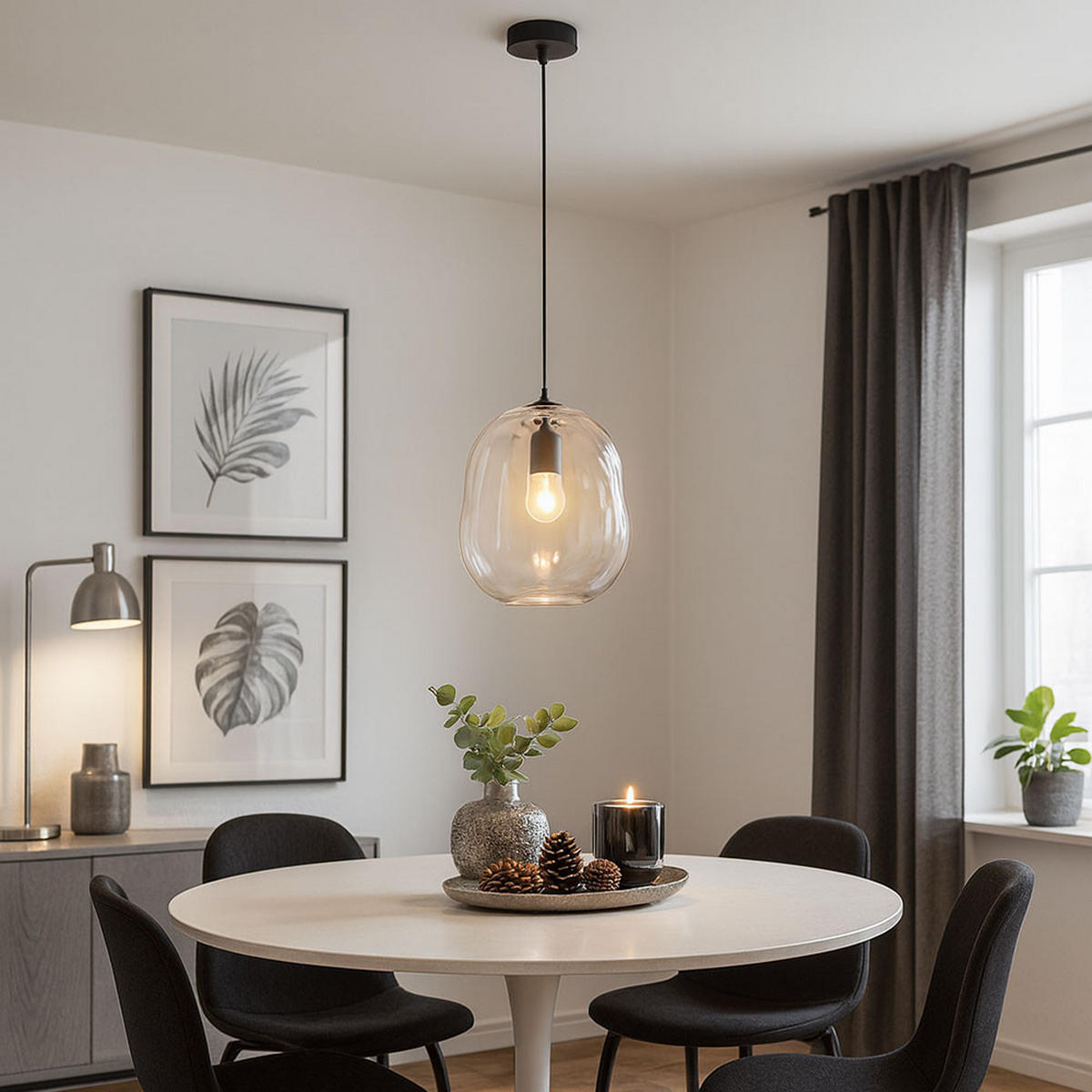 HÄNGELEUCHTE Bretagne Glas Klar - Klar, Glas (29/29/140cm)