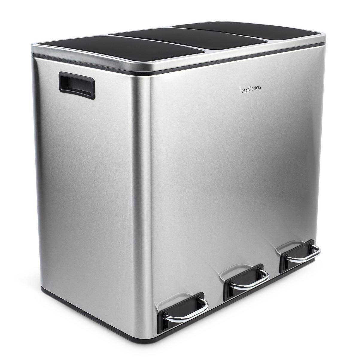 RECYCLINGMÜLLEIMER 54L, 3x18L Behälter - Edelstahl N°982 - Silberfarben, Metall (61.5/56/34.5cm) - Les Collectors