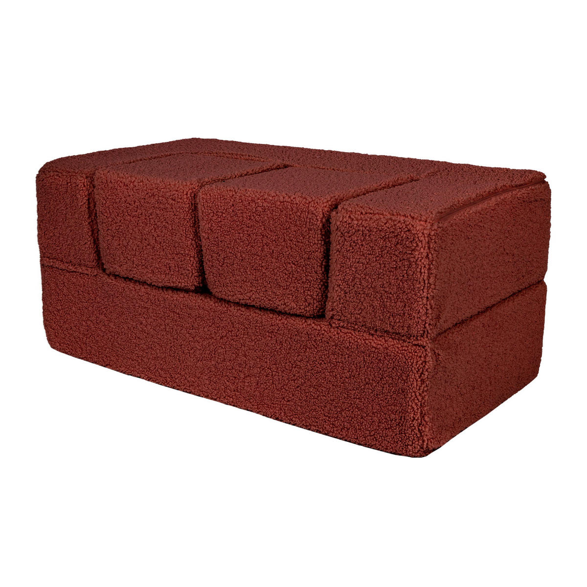 KINDERSOFA, Bearly, Cube, Braun - Dunkelbraun, Textil (96/40/50cm) - MeowBaby
