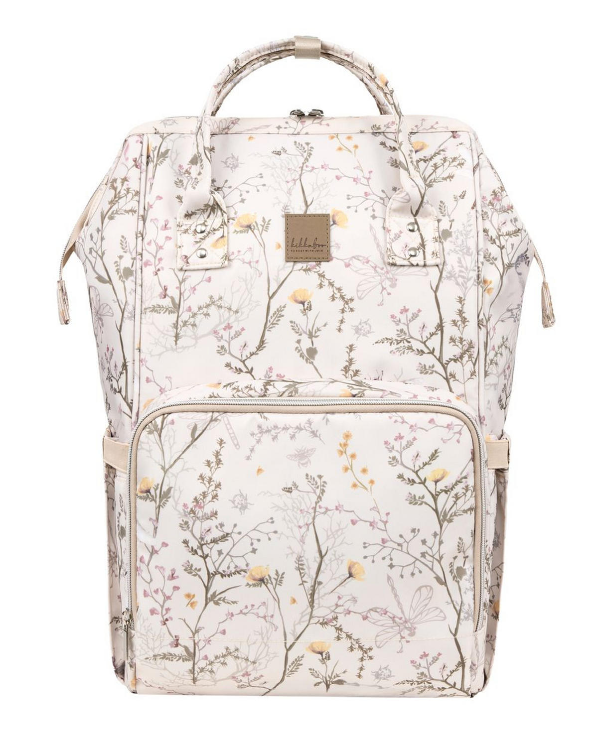 WICKELTASCHE Siena beige-weiß Wickelunterlage, Thermo-Flaschenfächer, wasserabweisende Tasche - Beige, Textil (21/42/27cm) - Kikka boo