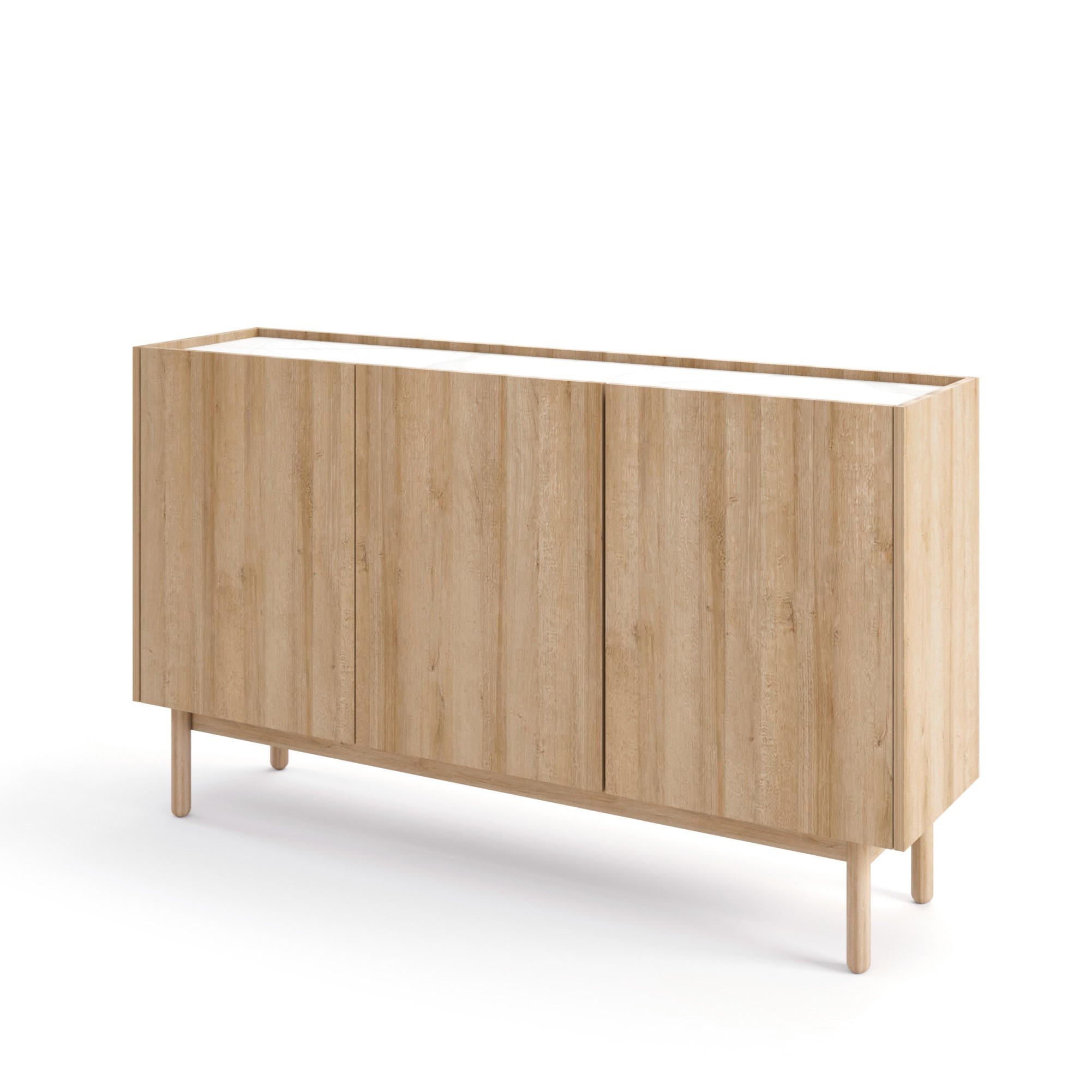 SIDEBOARD BOLOGNA 144/83/37 cm mit 3 Türen Eichefarben - Eichefarben, Holzwerkstoff (144/83/37cm) - MASSENO