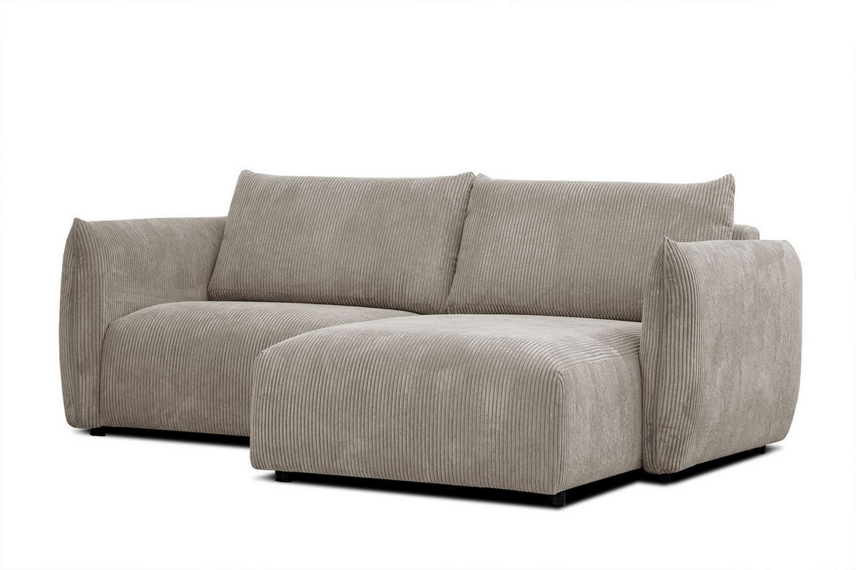 ECKSOFA TAUER 3-Sitzer, taupe - Taupe/Schwarz, Holzwerkstoff/Kunststoff (206/173cm) - Courtois Laville