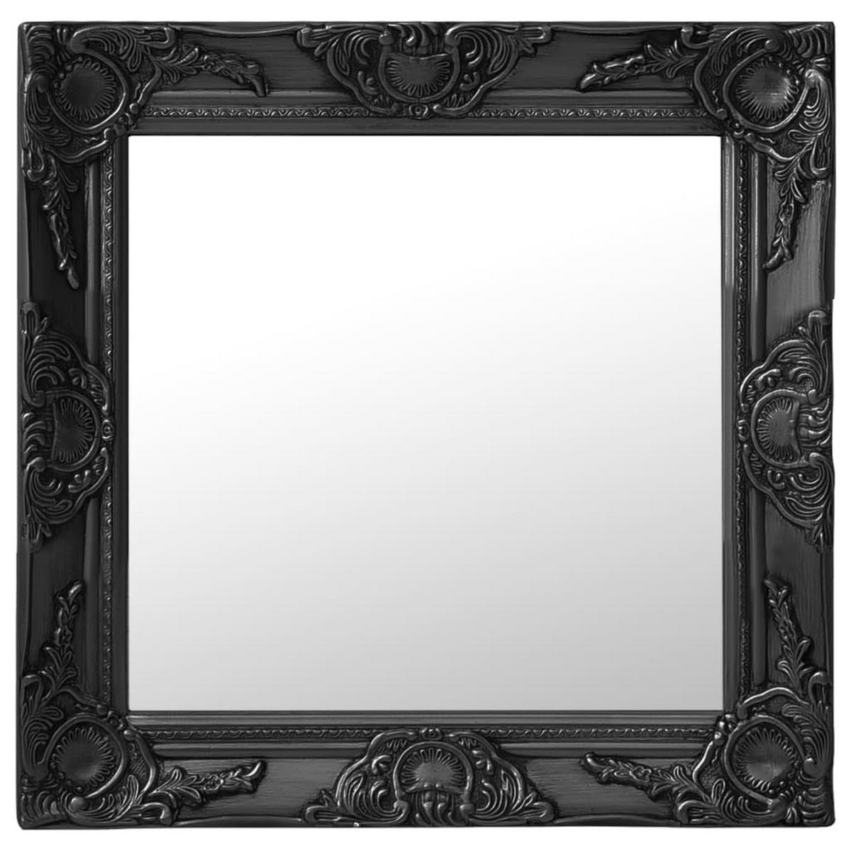 WANDSPIEGEL im Barock-Stil 50x50 cm Schwarz - Schwarz, Holz (50/50/50cm) - furnicato