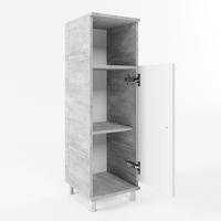 MIDISCHRANK Fynn Beton 30 x 95 cm - Weiß/Grau, Holzwerkstoff (30/95/30cm) - Vicco