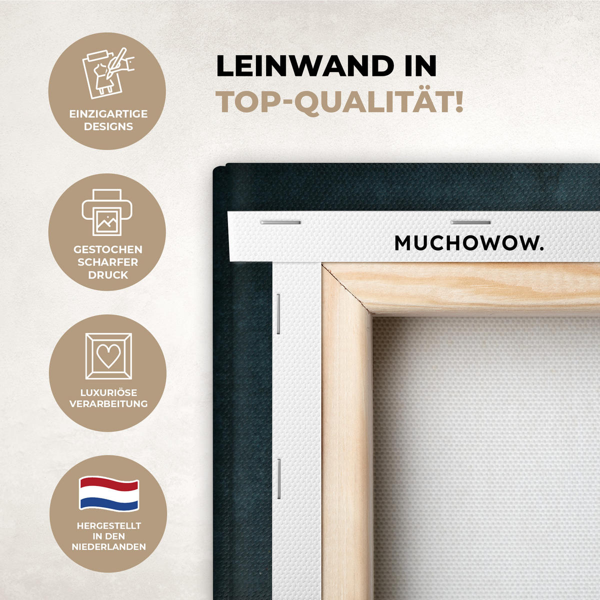 LEINWANDBILD Kräuter - Gewürze - Löffel Wanddeko 90x60 cm - Currygelb, Textil (90/60cm) - MuchoWow