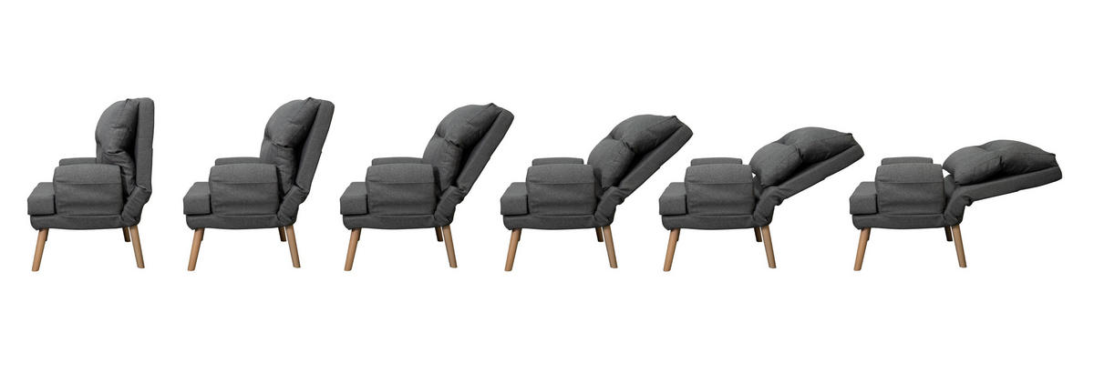 SESSEL Memo mit Fußhocker Rückenlehne 5-stufig einstellbar, rot - Rot, Kunststoff (107/95/66cm) - Margaret Hadas24