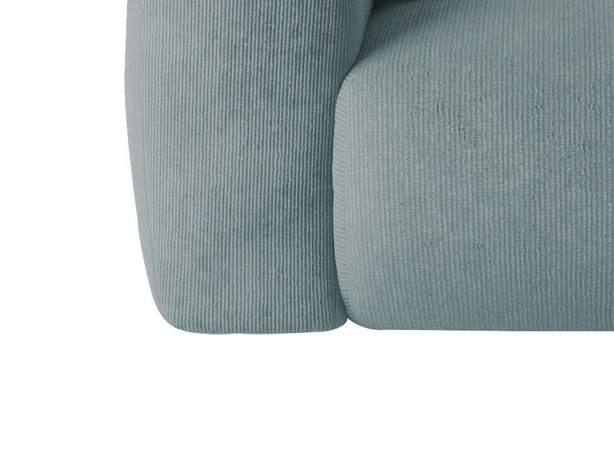 SOFA ohne Schlafmöglichkeit - 5 Personen - Samt, Stoff - Blau - - Blau, Textil (280/165cm) - Vente-Unique