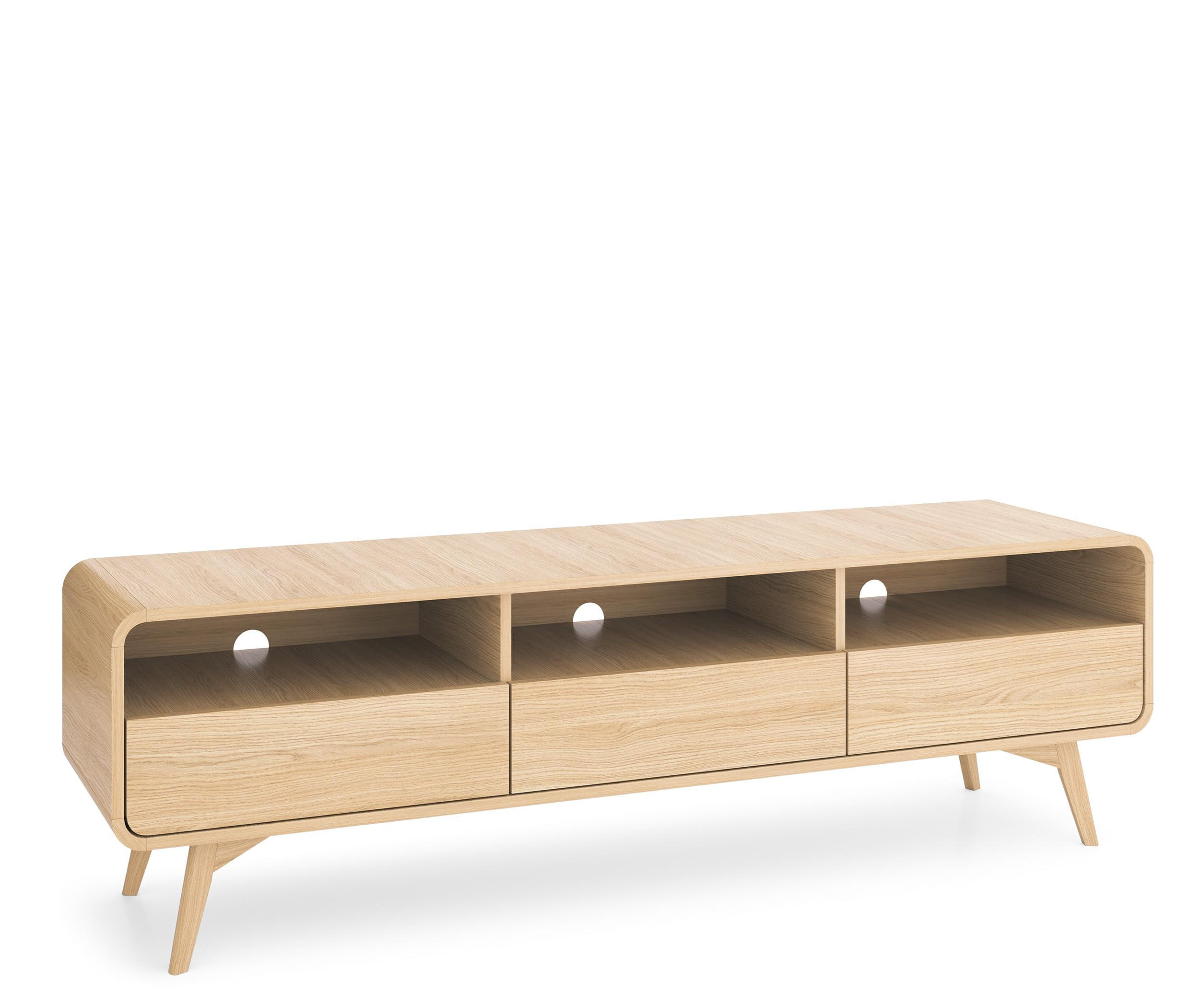 TV-SCHRANK Elio 180x52x39 cm - Lowboard mit Stauraum - Tv Ständer aus Laminierter Spanplatte - Eiche hell Farbe - Eichefarben, Holzwerkstoff (158/52/38cm) - Chilly