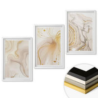 WANDBILDER 3er-Set - 40x60 cm Weißer Rahmen - Subtile abstrakte Muster - Weiß, Kunststoff (40/60cm) - ArtPrintCave