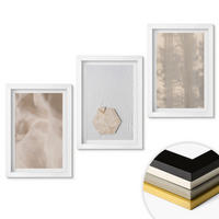 WANDBILDER 3er-Set - 20x30 cm Weißer Rahmen - Subtile Texturen, Boho-Natur - Weiß, Kunststoff (20/30cm) - ArtPrintCave