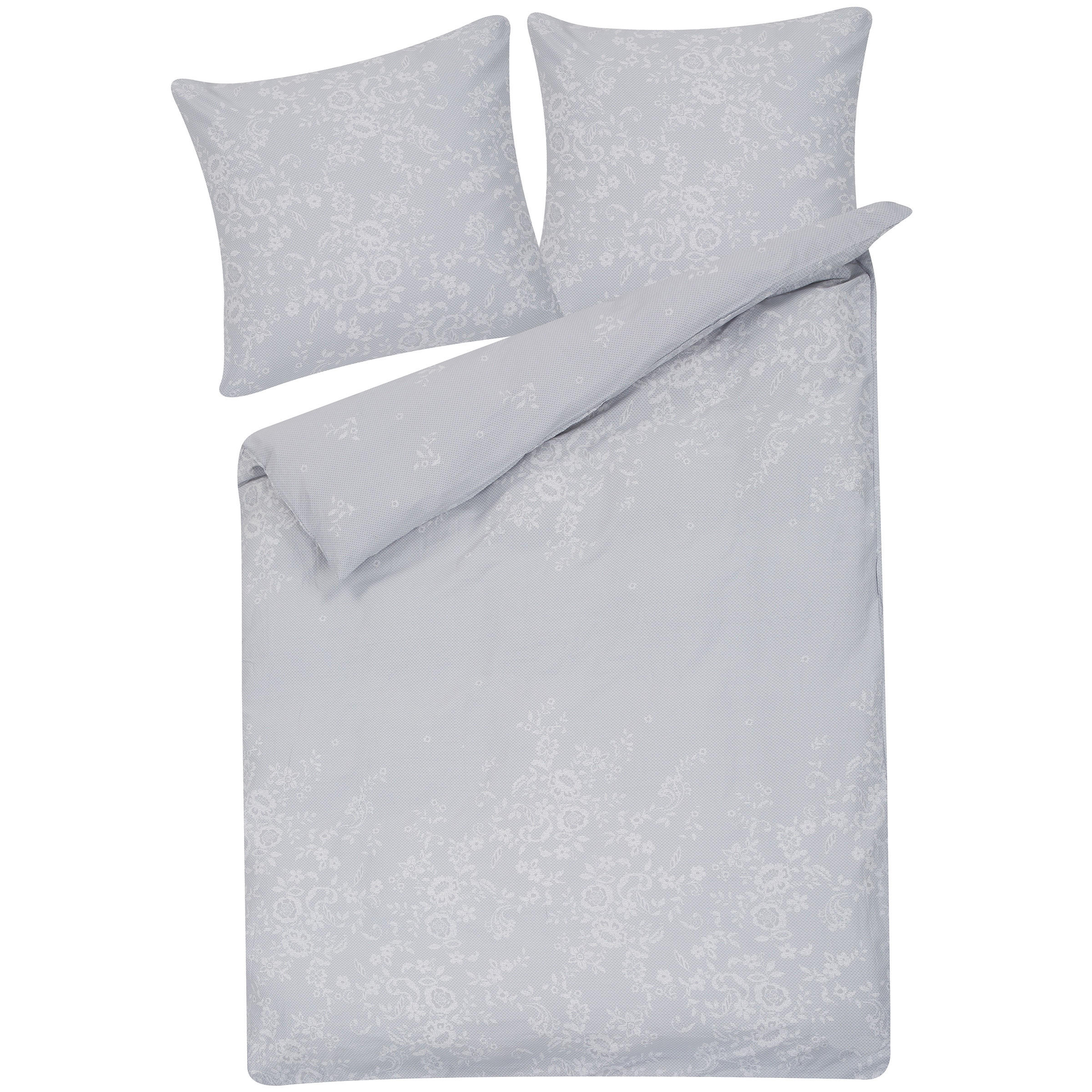 BETTWÄSCHE SET Morningside 155x220 cm - Grau, Textil (155/220cm) - Beliani