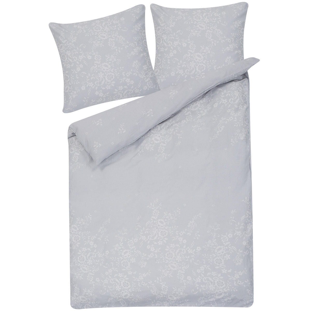 BETTWÄSCHE SET Morningside 155x220 cm - Grau, Textil (155/220cm) - Beliani
