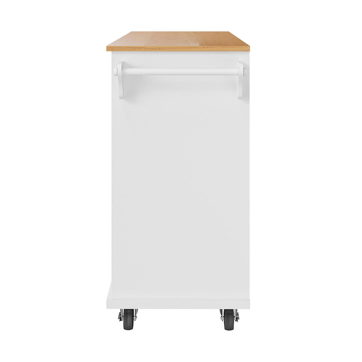 KÜCHENWAGEN mit Rollen 134/46/92 cm Weiß mit 5 Schubladen, Schrank und Gewürzregal - Weiß, Holz/Holzwerkstoff (134/92/46cm) - Oxeza
