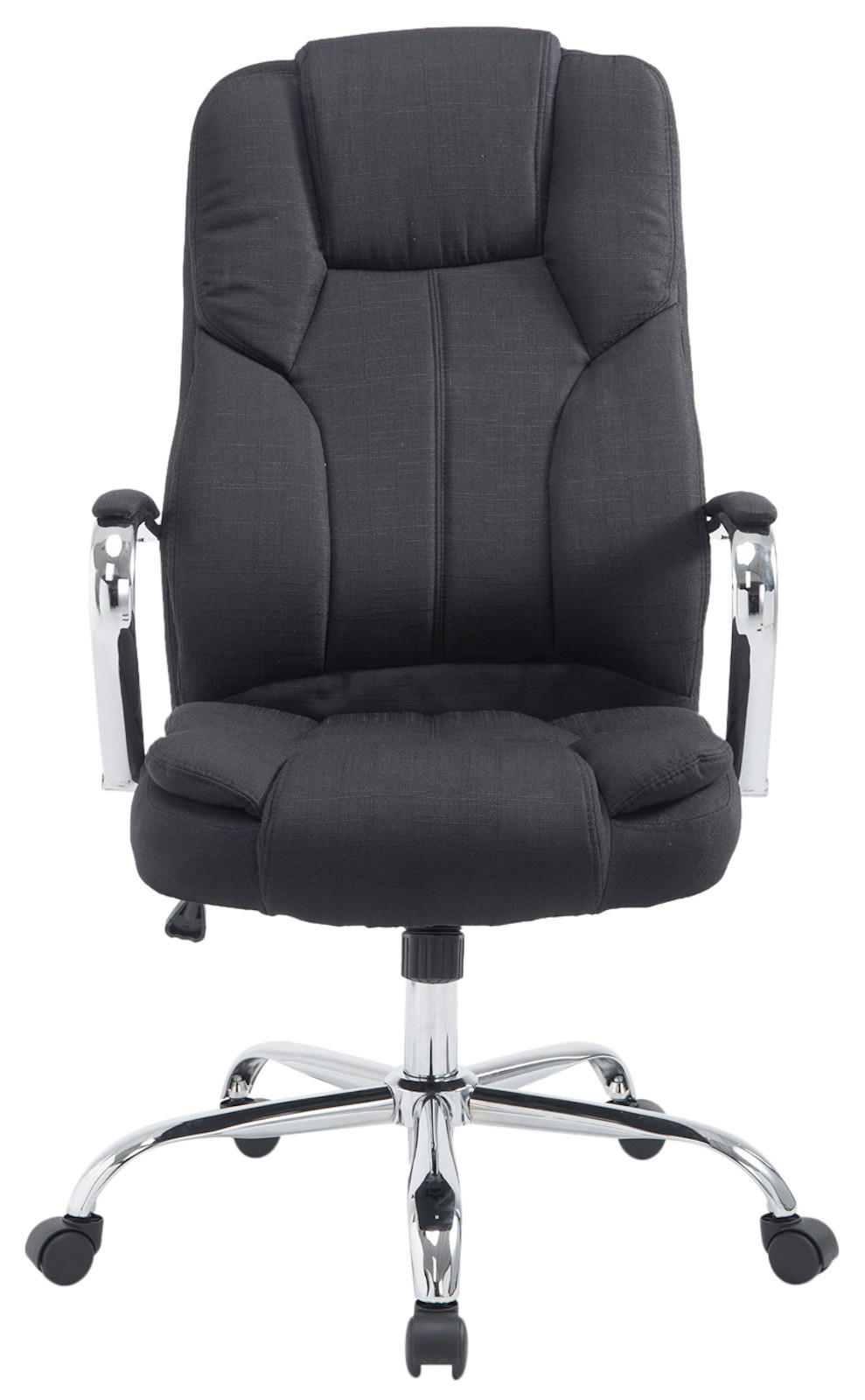 BÜROSTUHL JUBEL Stoff 115x62x70 Schwarz Stoff Metall - Schwarz, Textil/Metall (62/115/70cm) - DELUKE