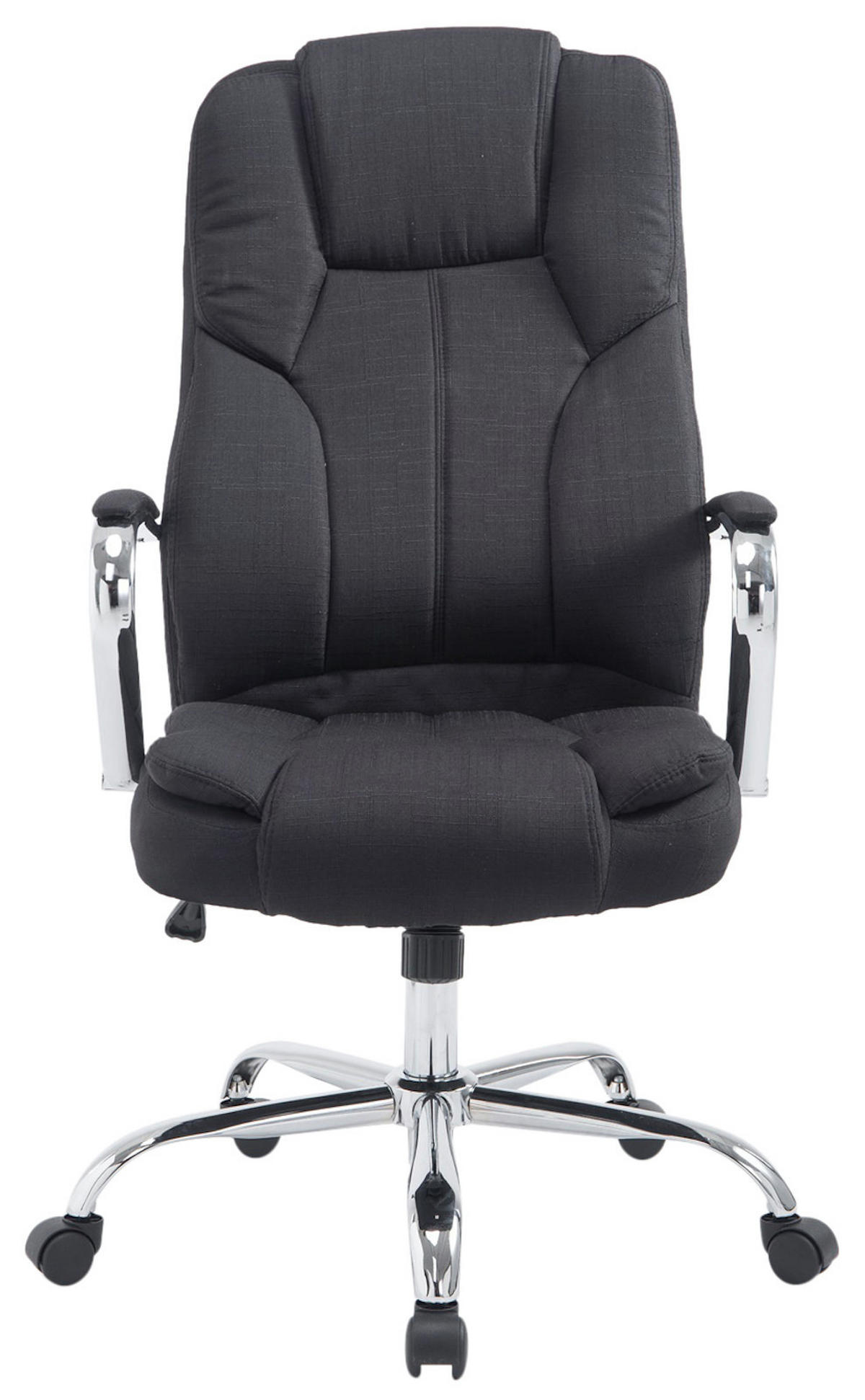 BÜROSTUHL JUBEL Stoff 115x62x70 Schwarz Stoff Metall - Schwarz, Textil/Metall (62/115/70cm) - DELUKE