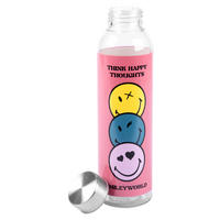 TRINKFLASCHE Smileyworld Smiley Pink 500 ml - Pink, Glas (0.5L) - United Labels