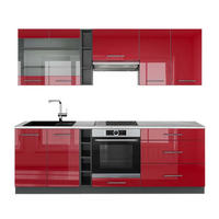 KUHINJSKA ENOTA Fame-Line Bordeaux visok sijaj/antracit 235 cm , DP Marmor - bordo/antracit, leseni material (235/206.8/60cm) - Vicco