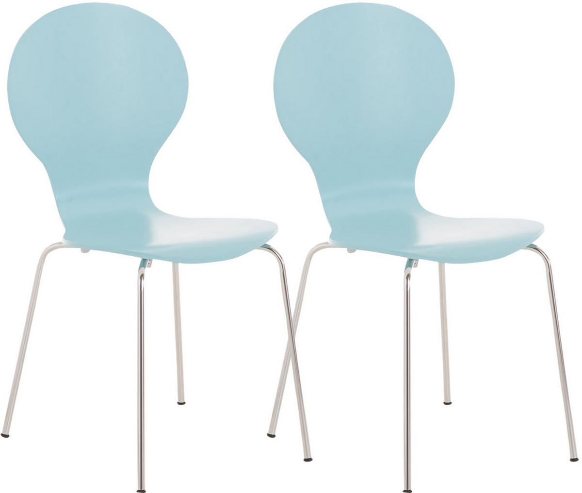 BESUCHERSTUHL Ede - 2er Set hellblau - Blau, Metall (43/86/45cm) - TPFLiving