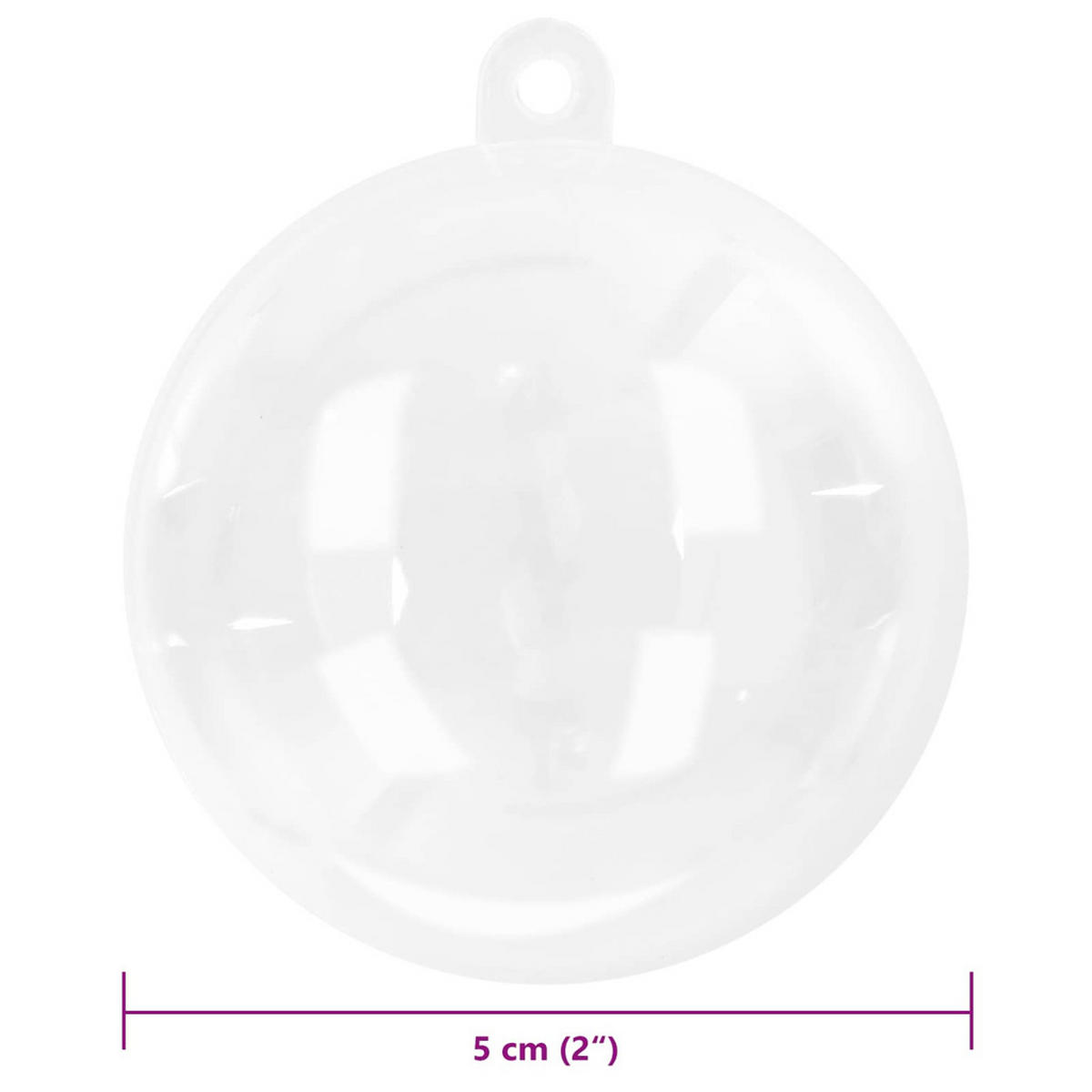 WEIHNACHTSKUGEL-SET 50 -teilig 5/5/5 cm Transparent Kunststoff - Transparent, Kunststoff (5/5/5cm) - vidaXL