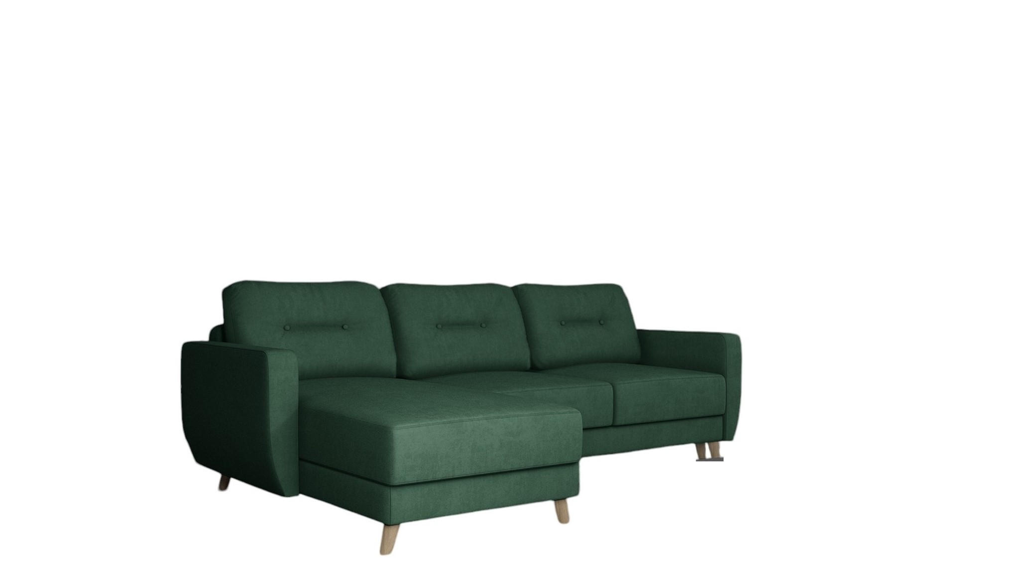 ECKSOFA Marlies In Opera Velvet - Dunkelgrün, Holzwerkstoff/Textil (233/140cm) - Fun Möbel